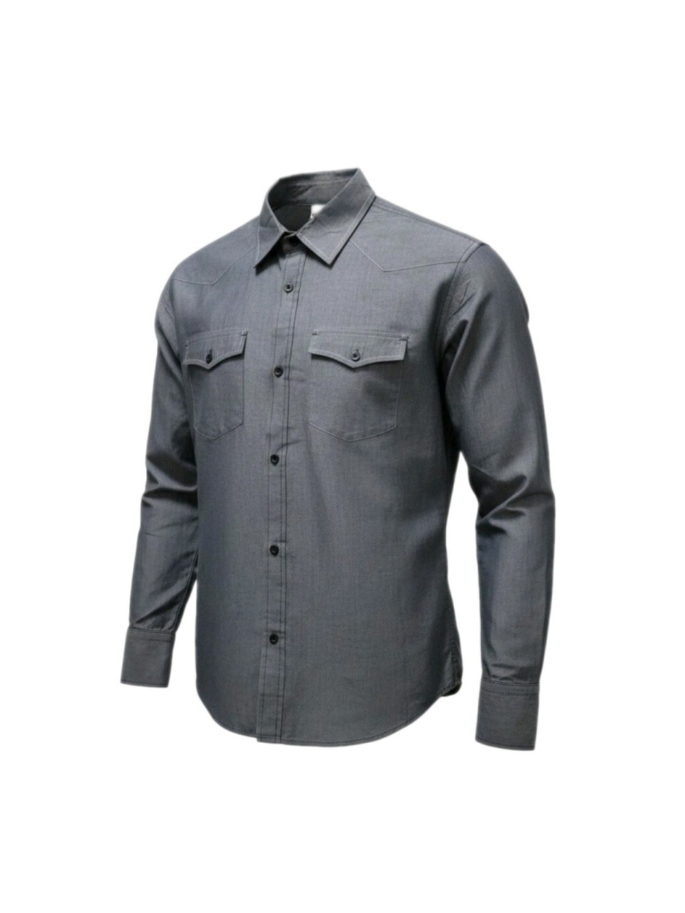 Hurley Clapton Men's Western Cowboy Long-Sleeves Gray Button-Up Shirt Size Large